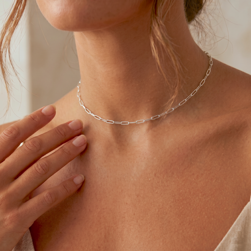 Paper Clip Chain Toggle Choker