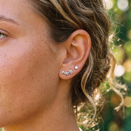 Triple Star Flatback Earring