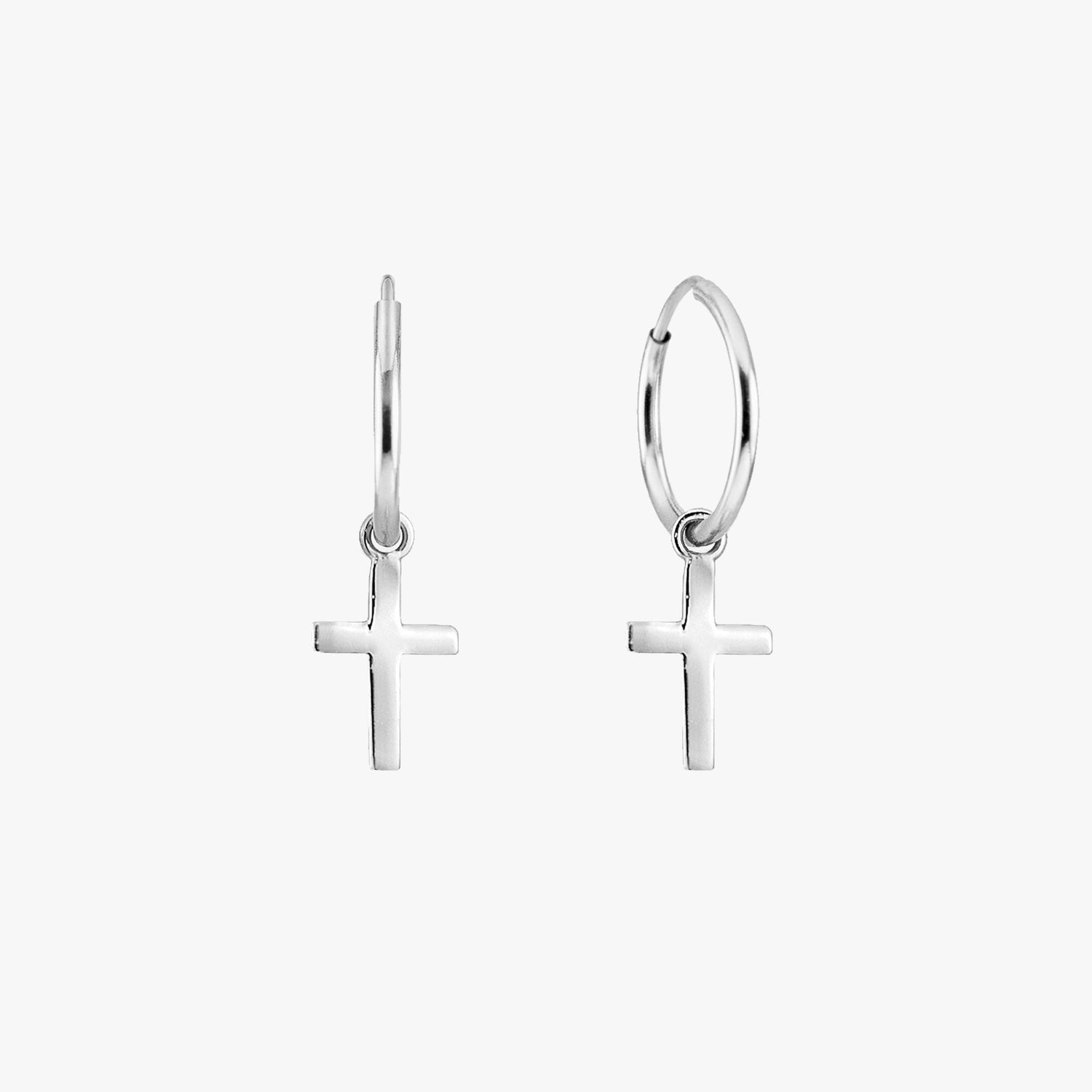 Faith Cross Hoop Earrings