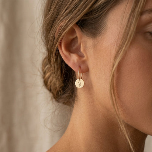 Personalised Disc Hoop Earrings