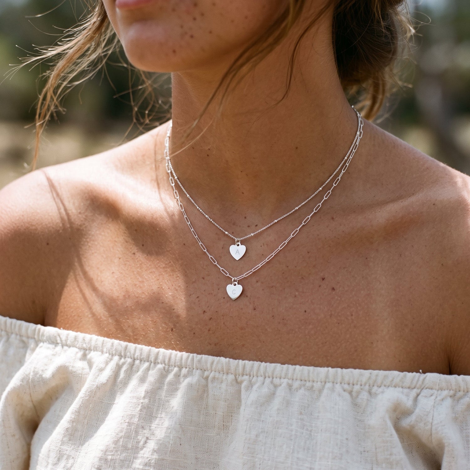 Personalized Heart Satellite Necklace