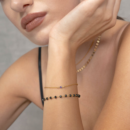 Amethyst Bezel Bracelet