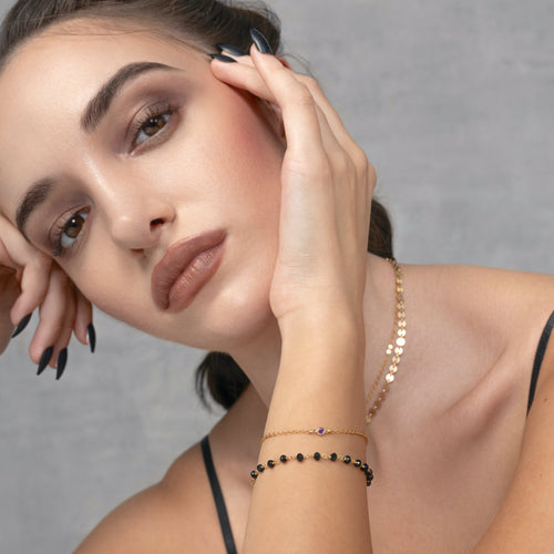 Amethyst Bezel Bracelet