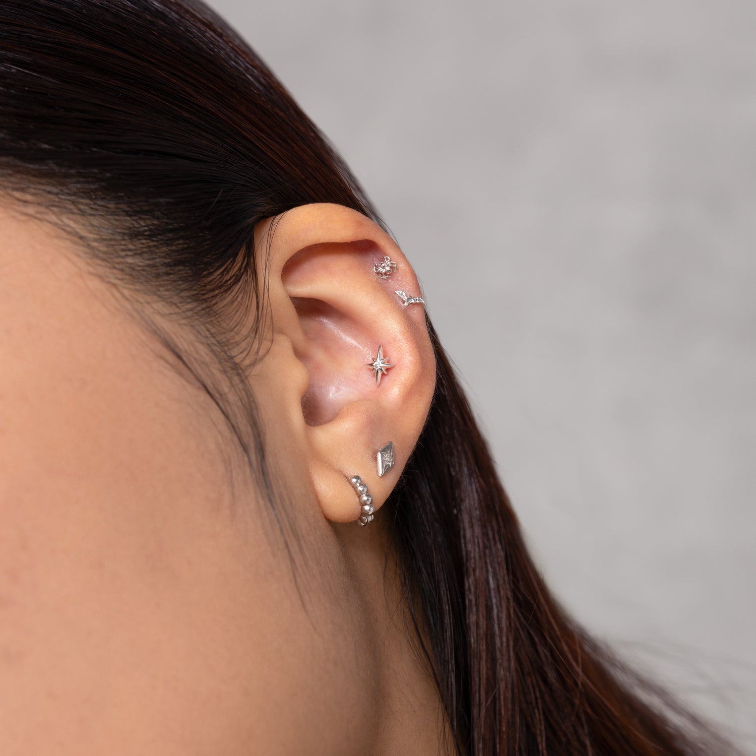 Color:White Gold|Option:Single Color:White Gold|Option:Pair 