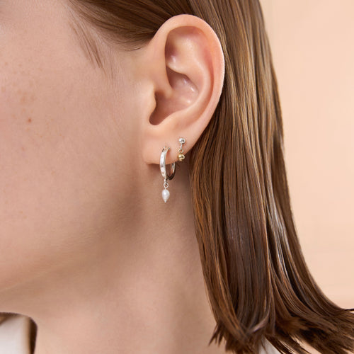 Mini Ball Two Tone Stud Earrings