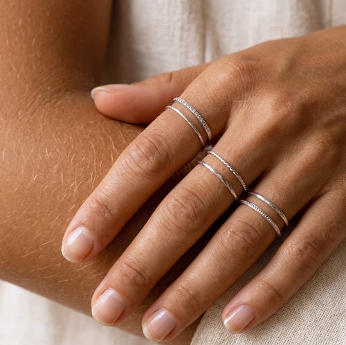 Sparkle Skinny Ring Silver