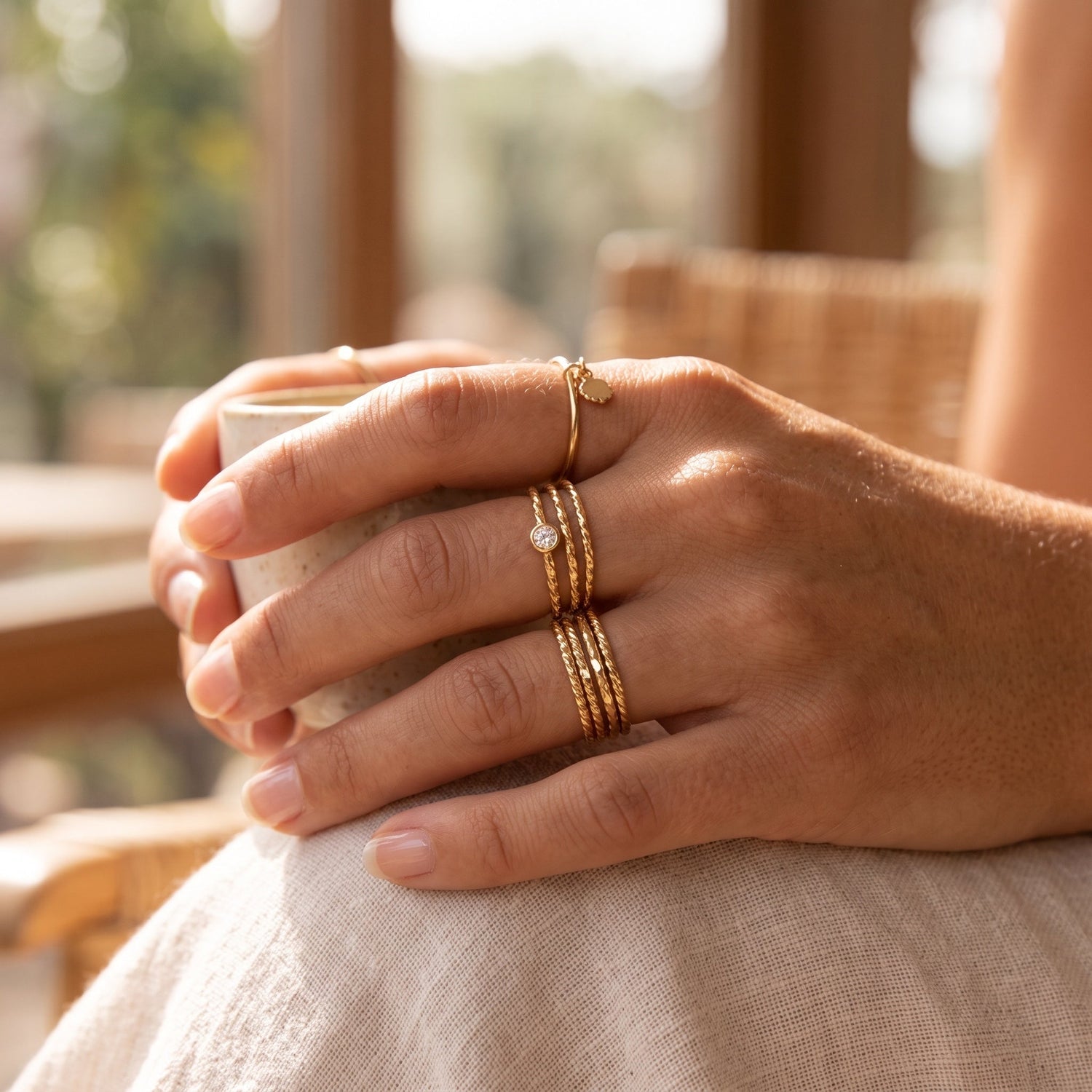 Mini Sparkle Bezel Ring