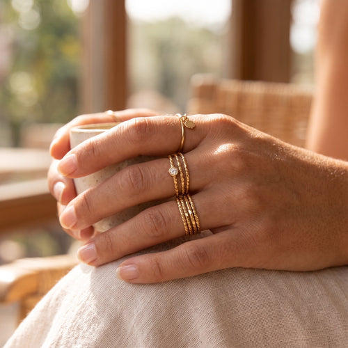 Mini Sparkle Bezel Ring