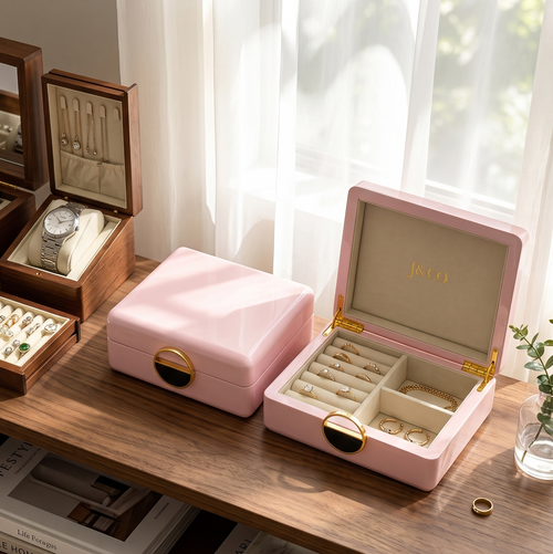 Pink Wooden Big Jewelry Box