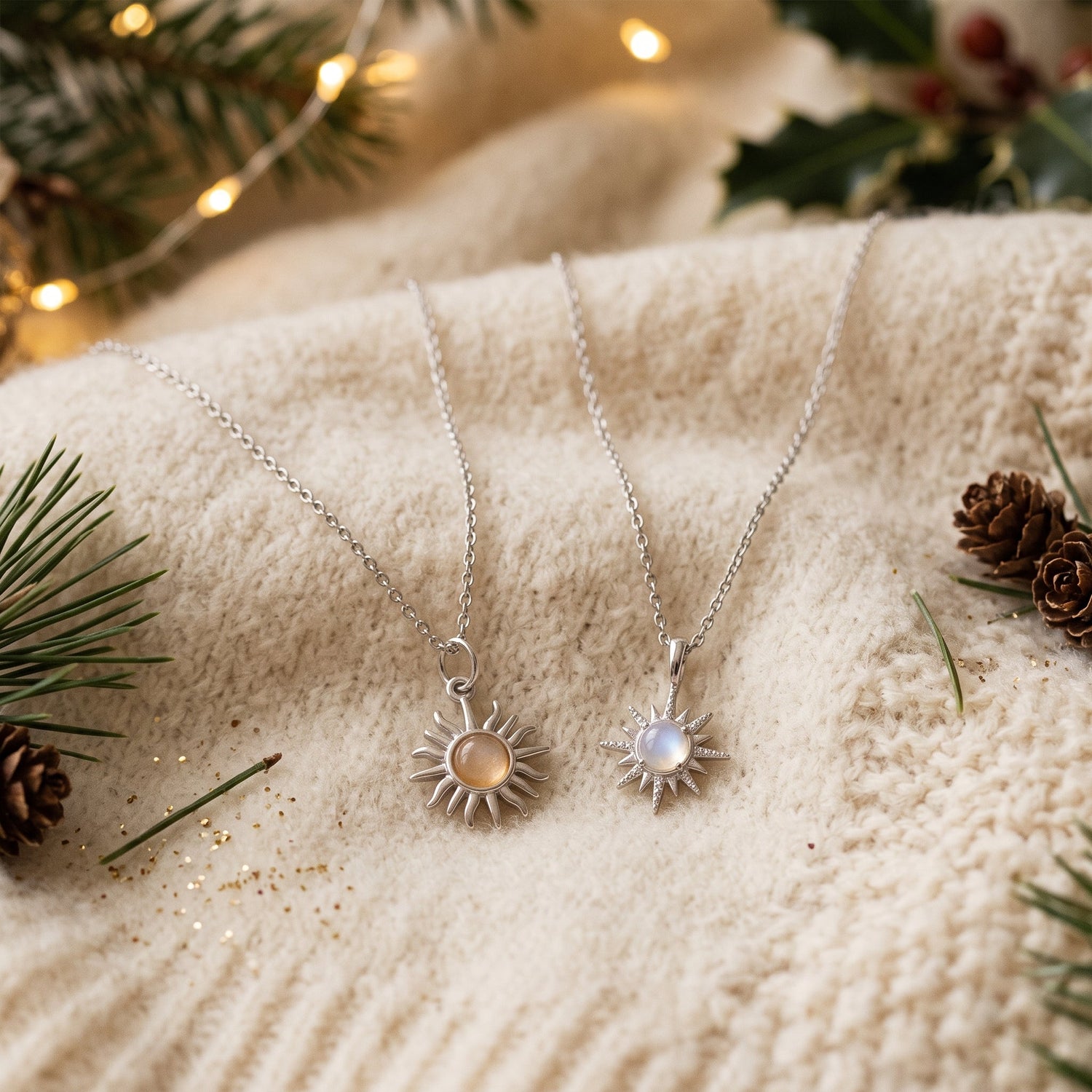 Moonstone Sun Necklace