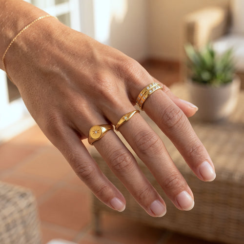 Star Signet Ring Gold