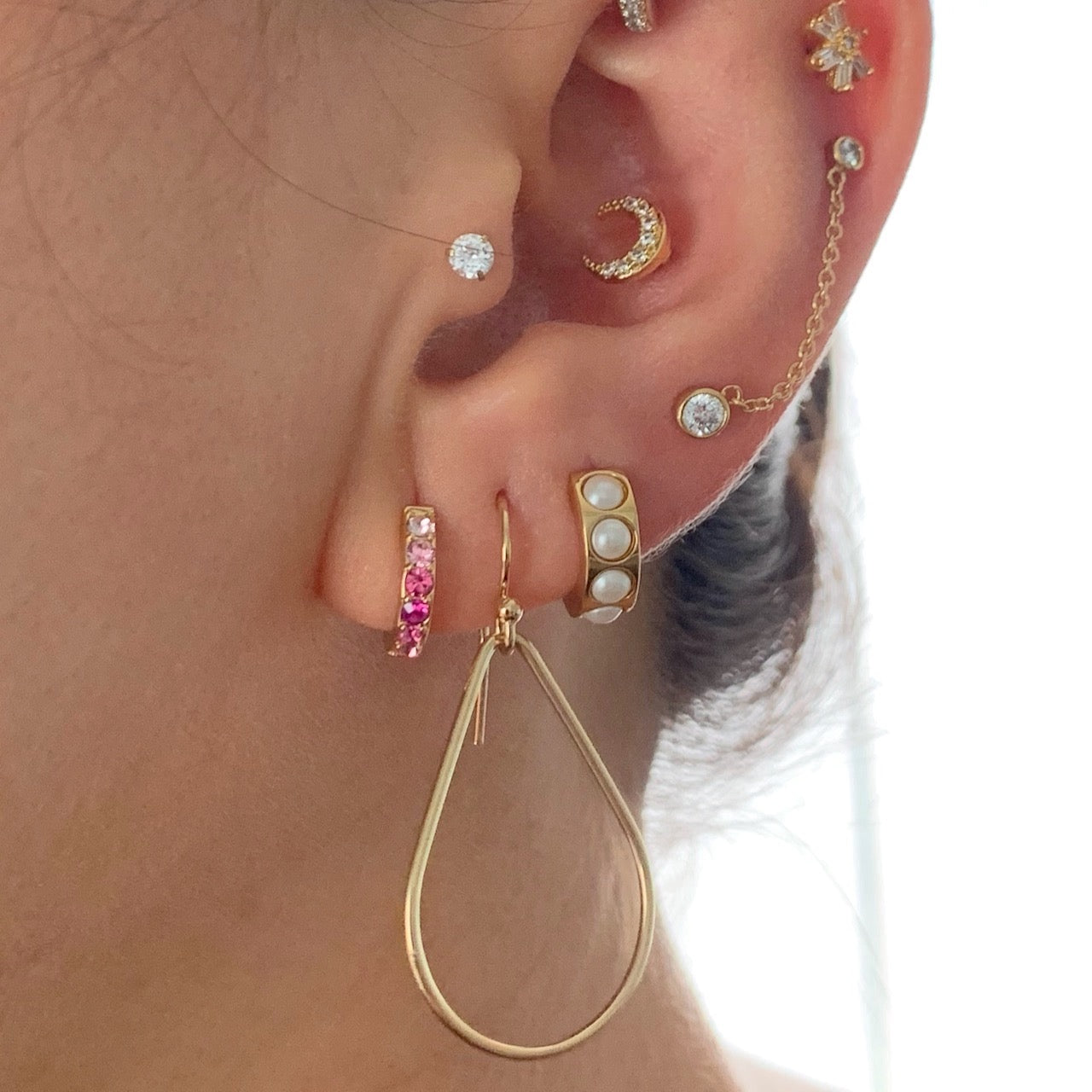 Pink Ombre Hoop Earrings