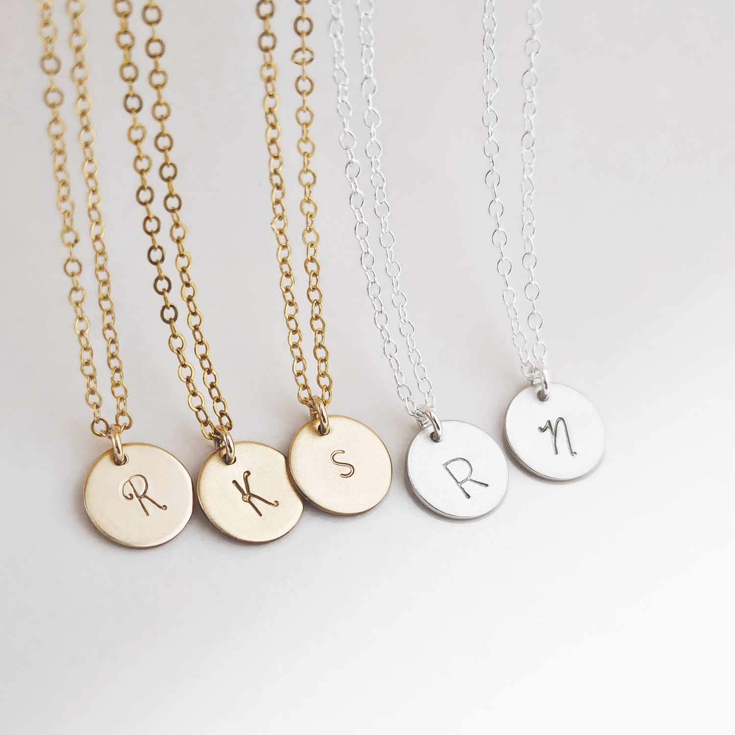 Personalized Initial Disc Necklace