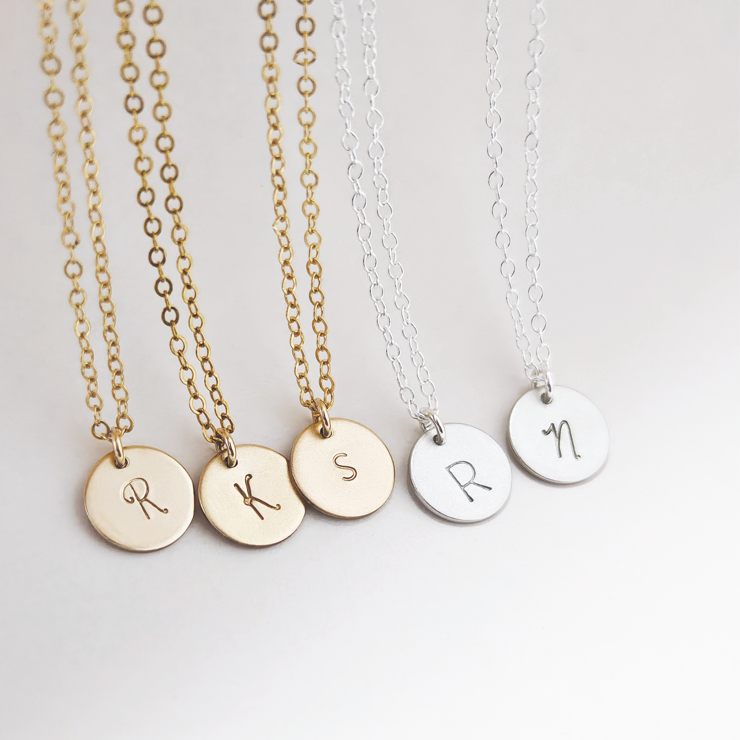 Personalized Disc Necklace Silver