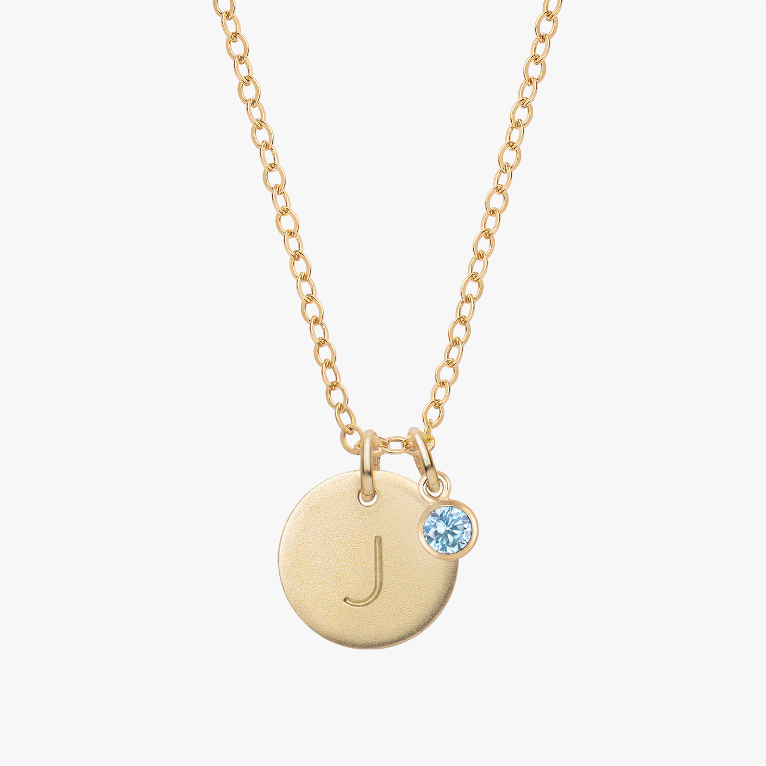 Personalized Initial Disc Necklace