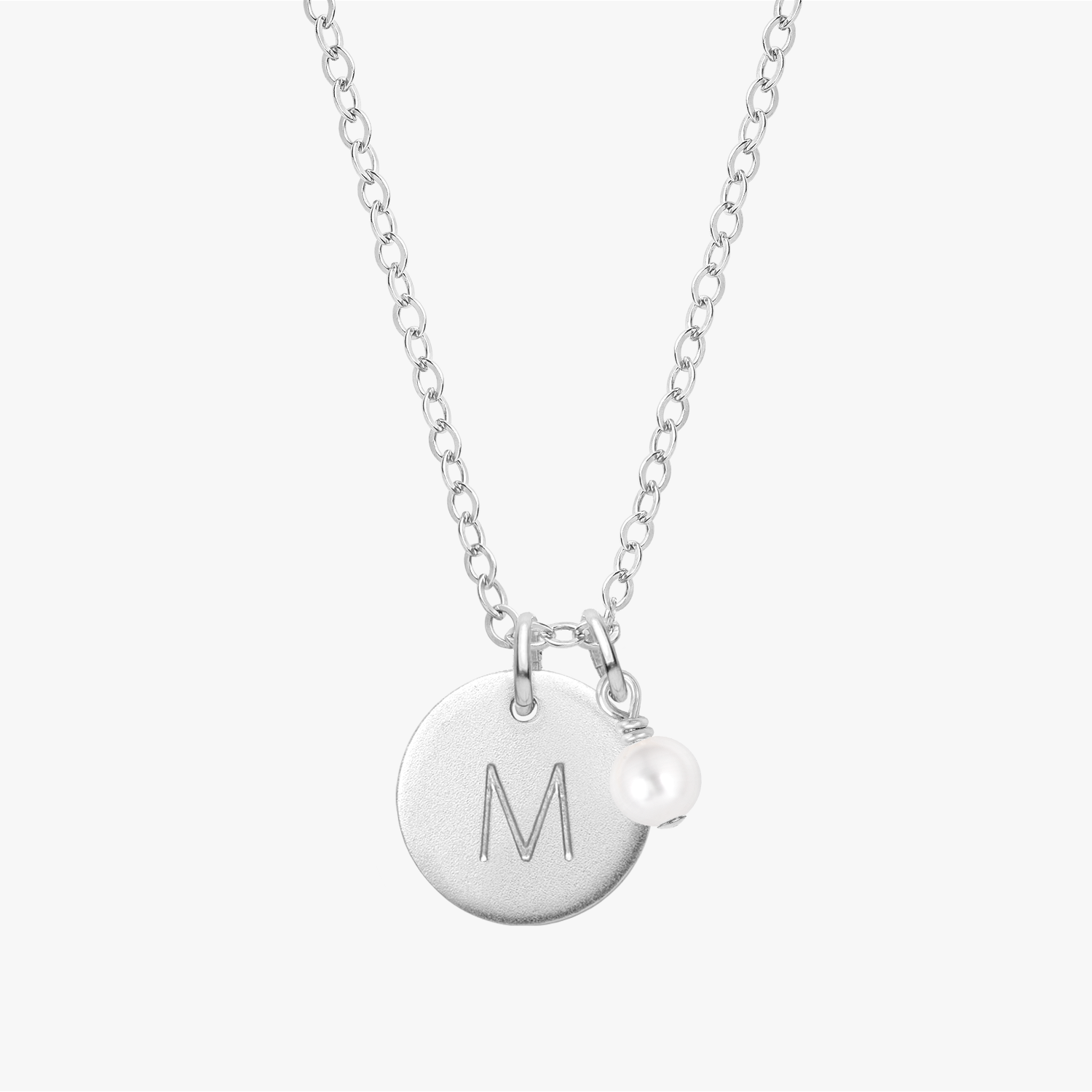 Personalized Initial Disc With Birthstone Necklace