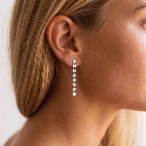 Coin Disc Long Earrings