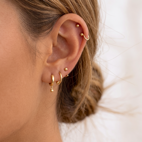 Sole Ball Hoop Earrings