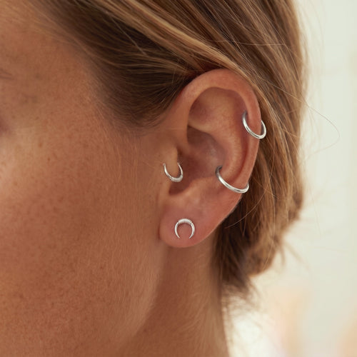 14K Solid Gold Mini Clicker Hoop 7mm