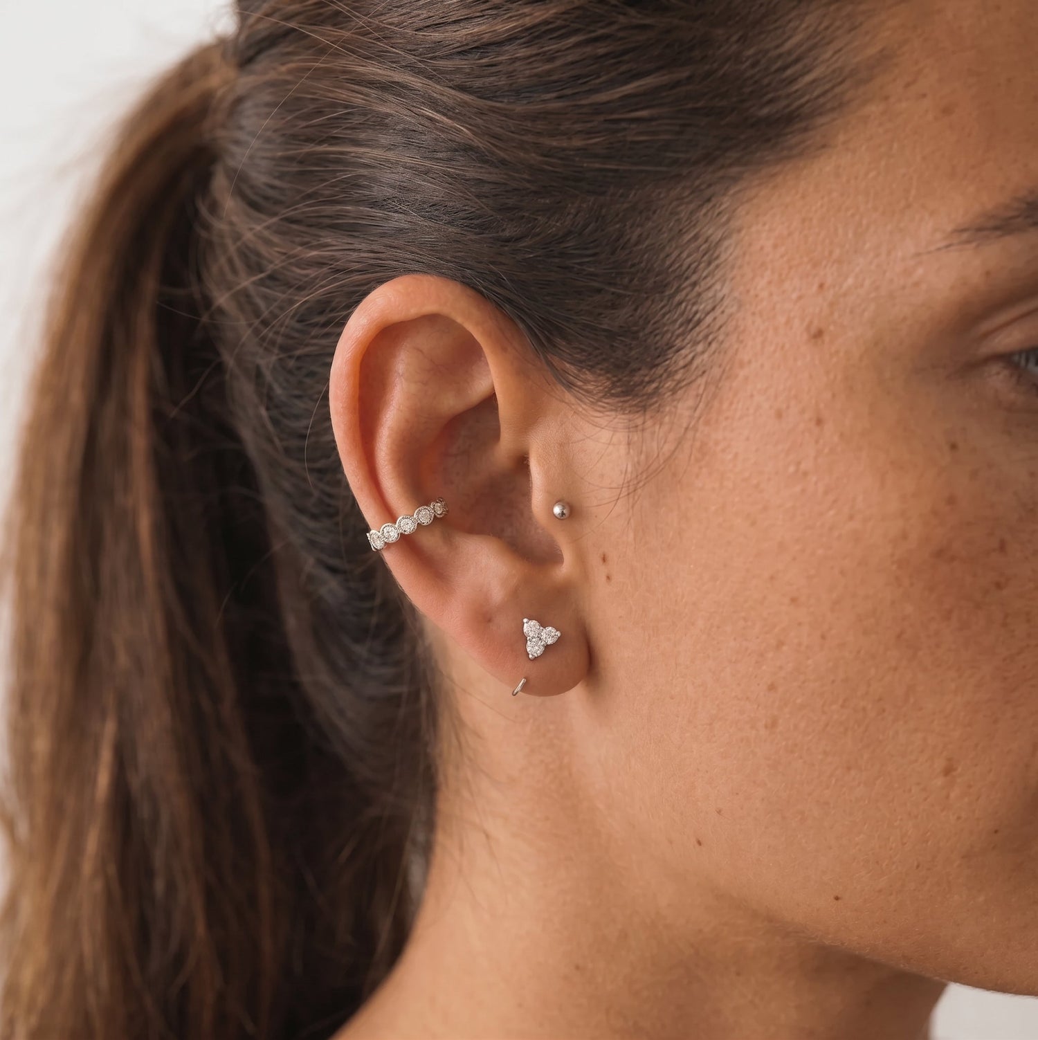 Sparkly Trio Huggies Earrings