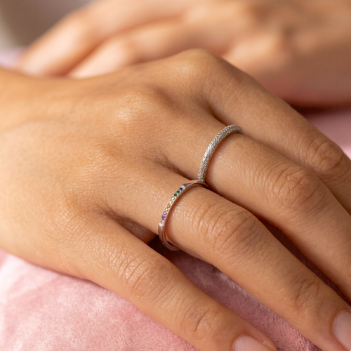 Vintage Finish Stacking Ring Silver