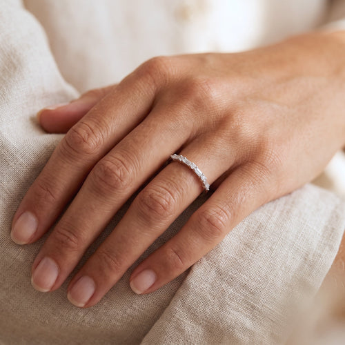 Cluster Baguette Ring Silver