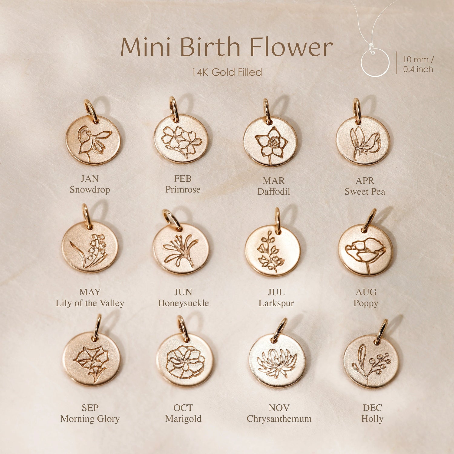 Personalized Mini Birth Flower Hoop