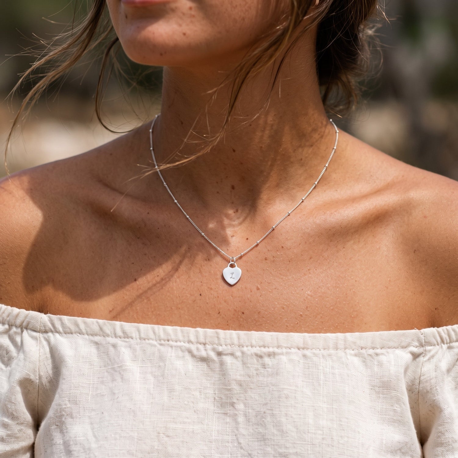 Personalized Heart Satellite Necklace