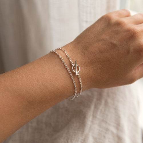 Paper Clip Chain Toggle Bracelet