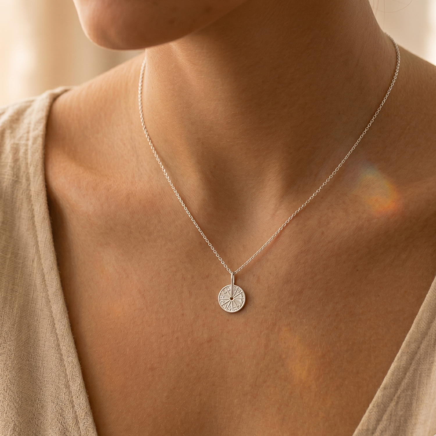 Amulet Wheel Charm Necklace