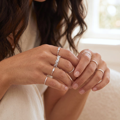 Minimal Baguette Ring Silver