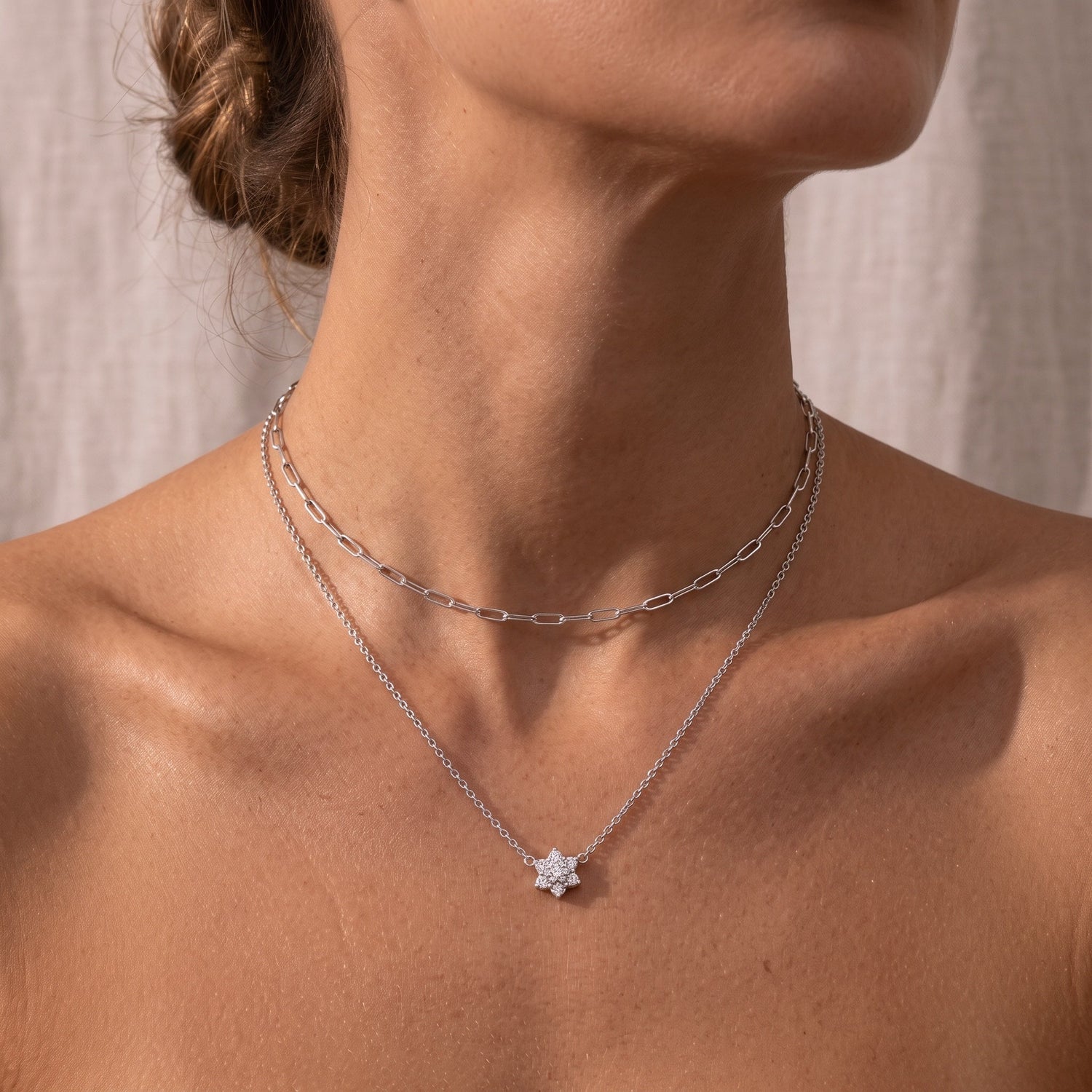 Pave Flower Necklace