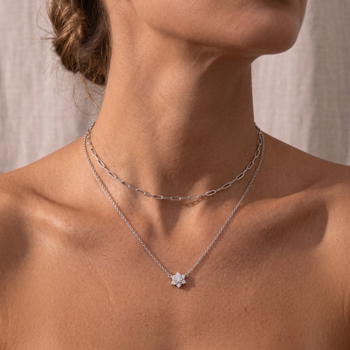 Pave Flower Necklace