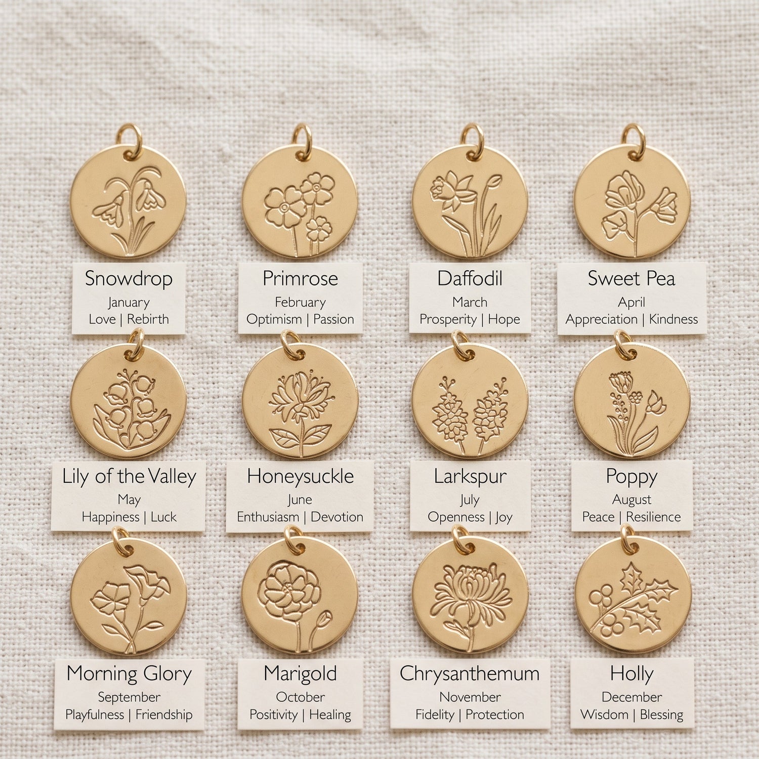 Personalized Birth Flower Necklace