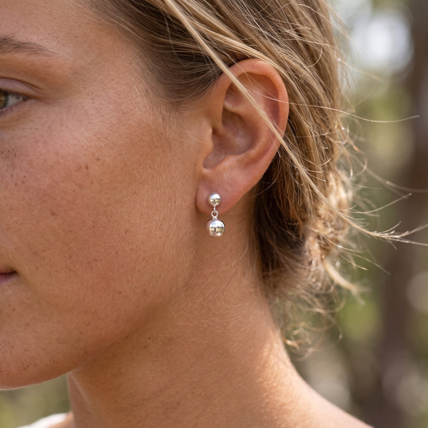 Double Bold Sphere Ball Earrings