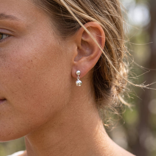 Double Bold Sphere Ball Earrings
