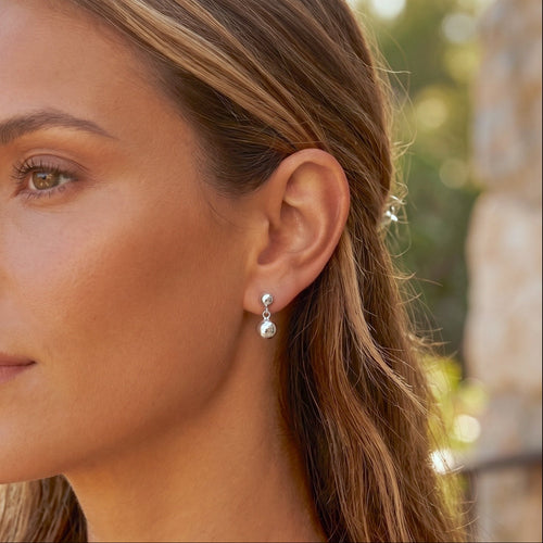 Double Bold Sphere Ball Earrings