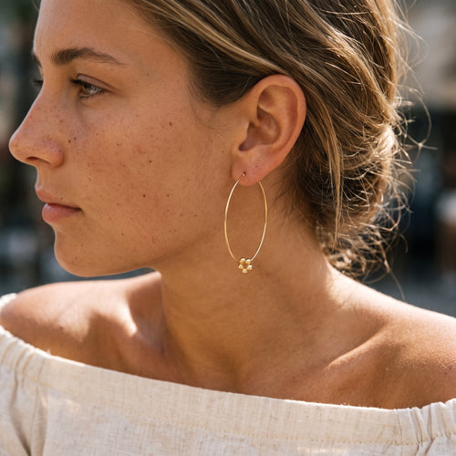 Garden Petal Beaded Hoop Earrings