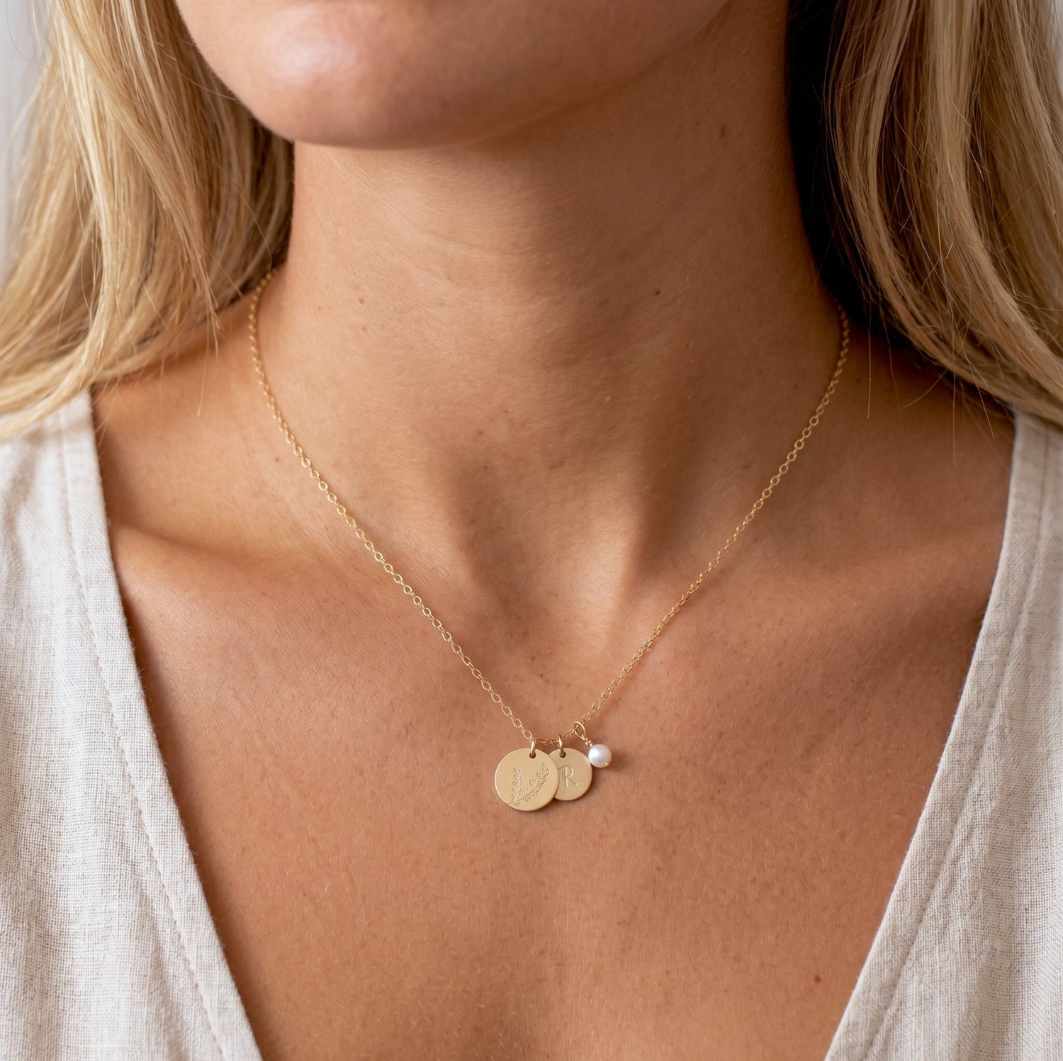 Personalized Floral Necklace
