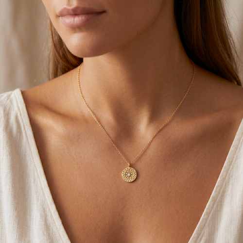 Amulet Floral CZ Charm Necklace