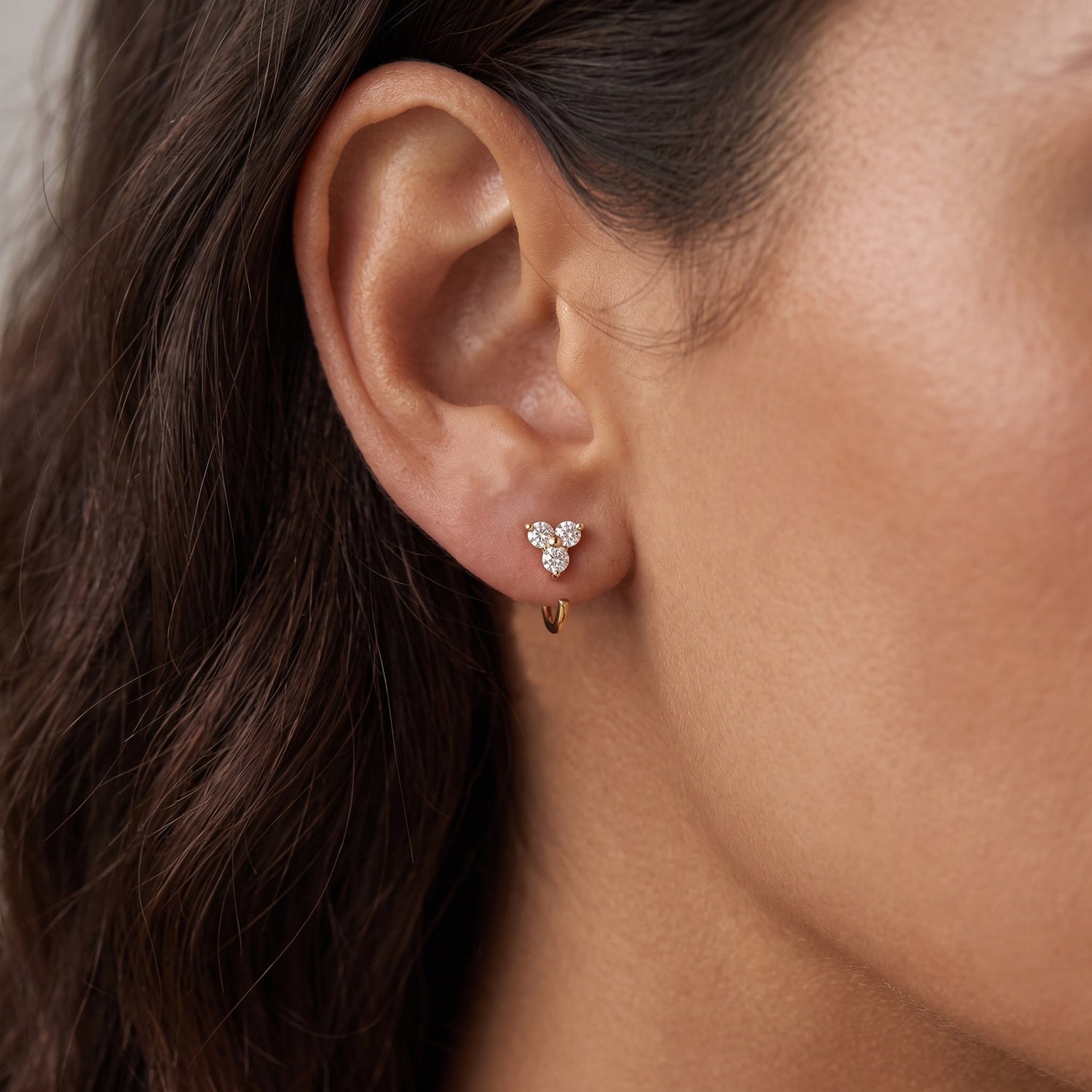 Sparkly Trio Huggies Earrings