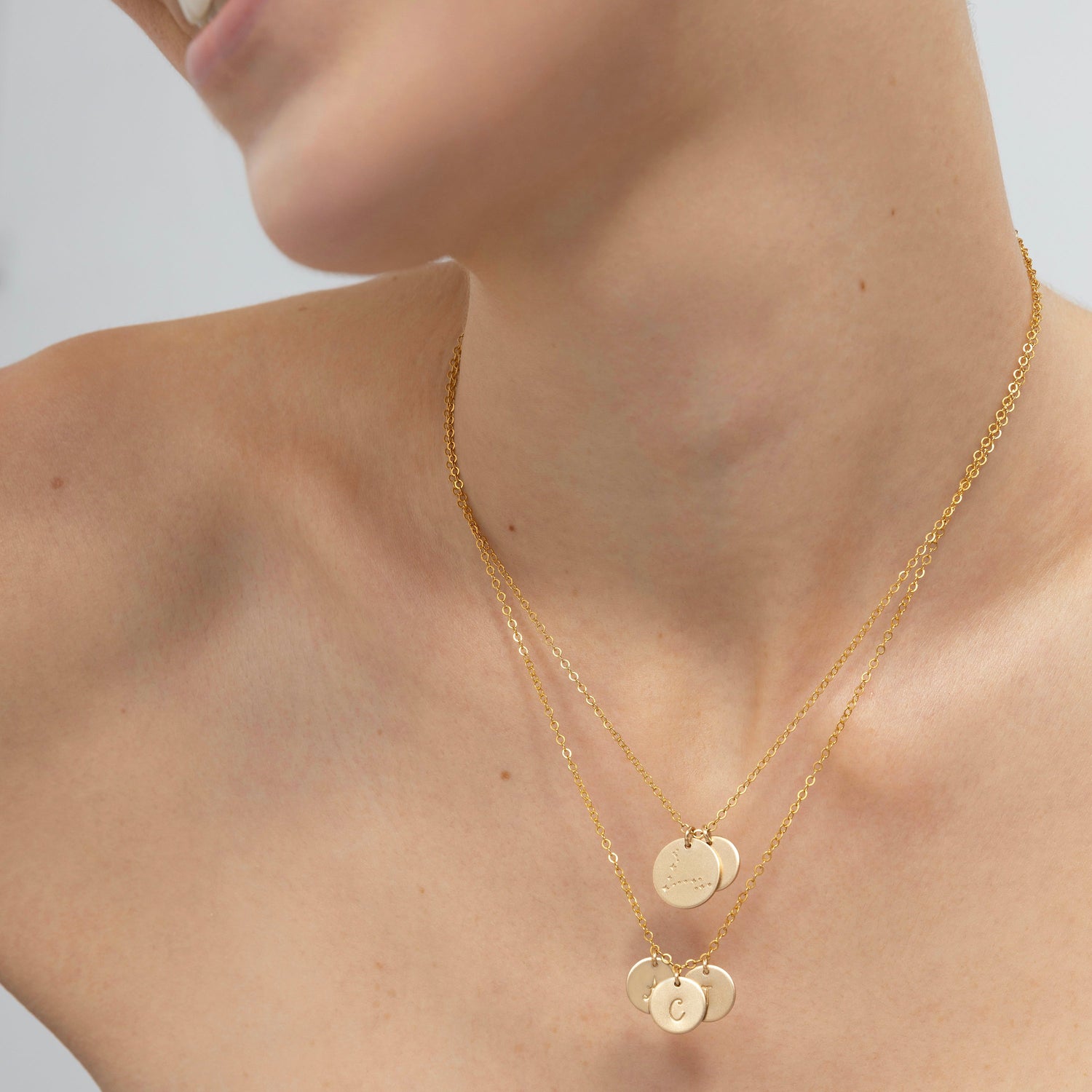 Personalized Disc Necklace Gold