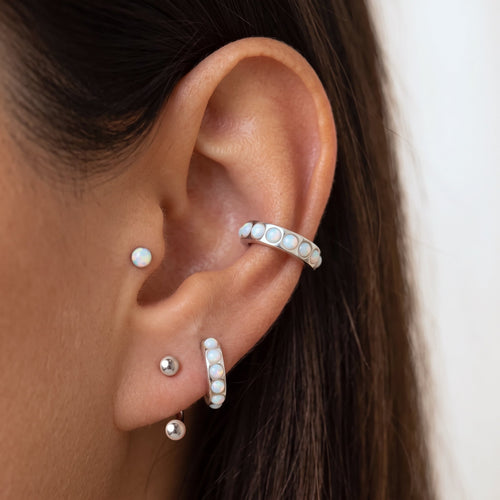 Opal Ball Flatback Earring