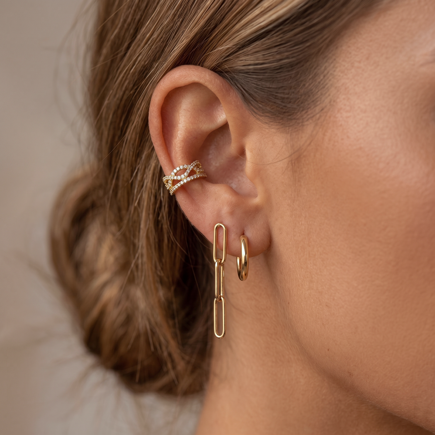 Dainty Muse Paper Clip Chain Earrings