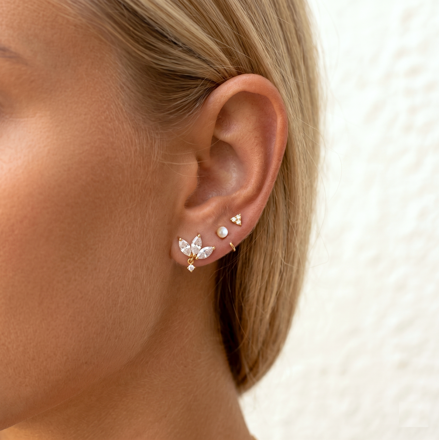 Pearl Huggies Earrings