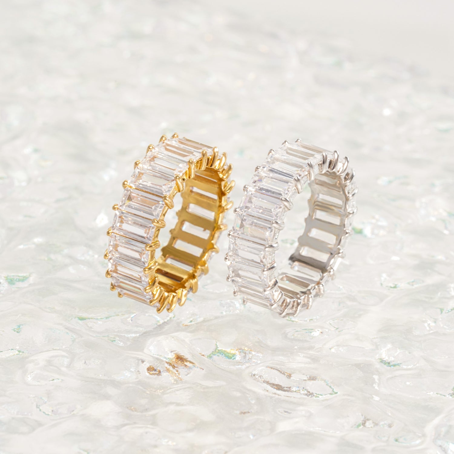 Baguette CZ Eternity Band Gold