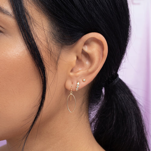 Minimal Oval Drop Earrings