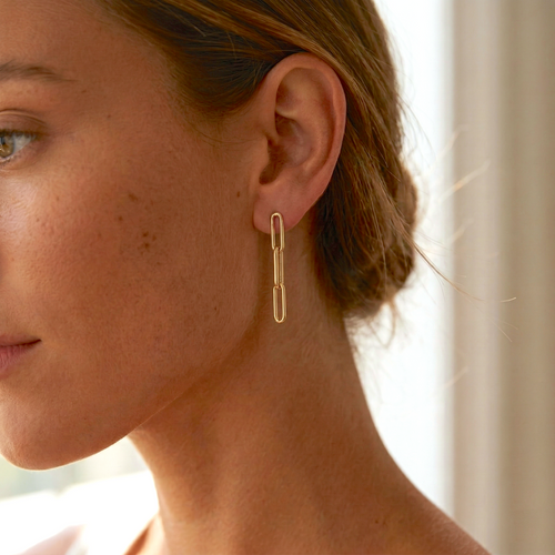 Dainty Muse Paper Clip Chain Earrings