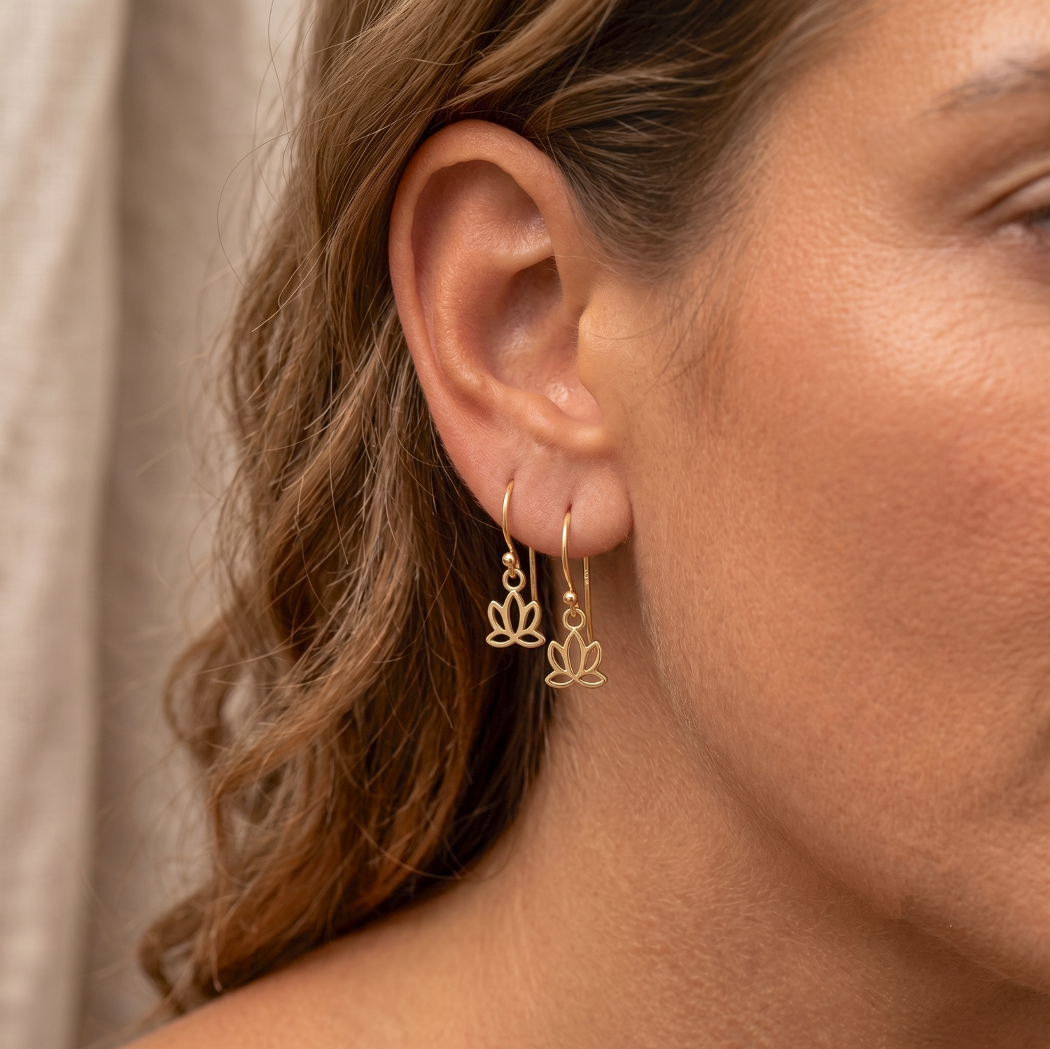 Lotus Drop Earrings