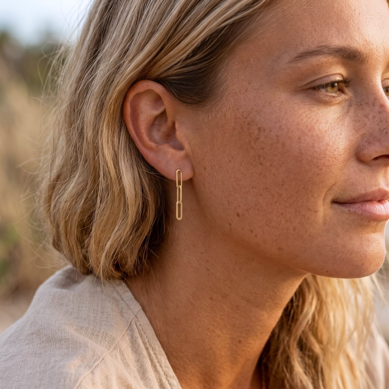 Dainty Muse Paper Clip Chain Earrings